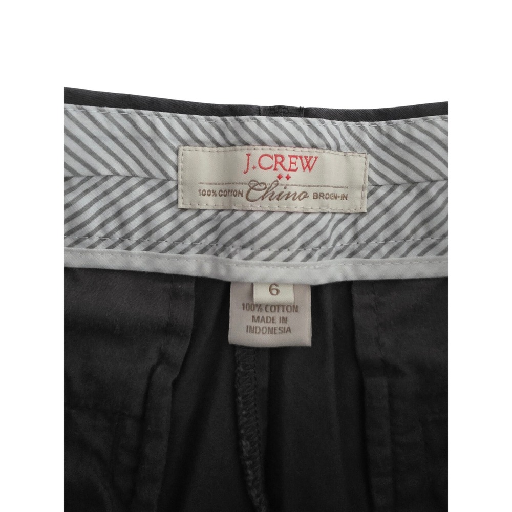J.Crew Broken-In Chino Shorts Womens 6‎ Charcoal Grey Cotton Mid Rise Casual - Picture 2 of 6